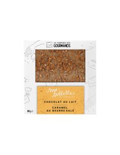 Tablette chocolat au lait 80g. - Caramel au beurre salé