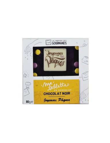 Tablette chocolat noir 80g. - Joyeuses Pâques