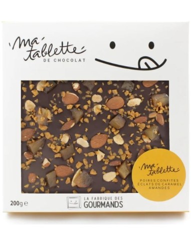 Tablette chocolat au lait 200g. - Poires Amandine