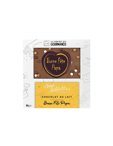 Tablette chocolat au lait 80g. - Fête des Pères