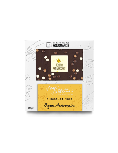 Tablette chocolat noir 80g. - Anniversaire