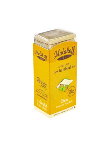 21 Carrés Délices Chocolat Blanc Noisettes 105g.