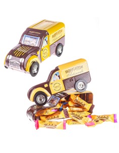 20 Mini Chocolats Mélangés Emballés dans 2CV Métal 150g.