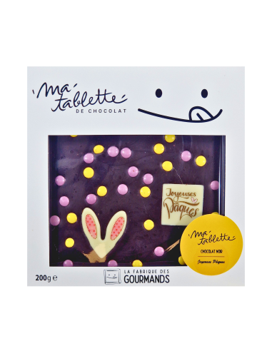 Tablette chocolat noir 200g. - Joyeuses Pâques