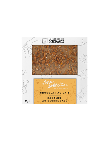 Tablette chocolat au lait 80g. - Caramel au beurre salé