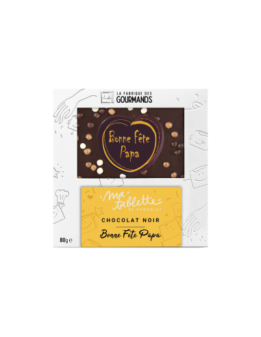 Tablette chocolat noir 80g. - Fête des Pères