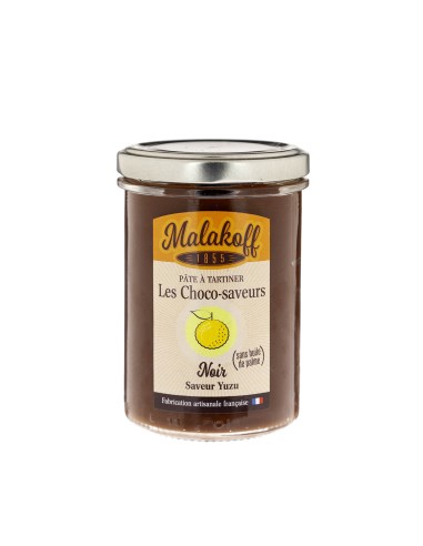 Pâte à tartiner Chocolat Noir saveur Yuzu 240g.
