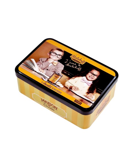 40 Mini Chocolats Mélangés Coffret Boite Métal 300g. Visuel Tableau