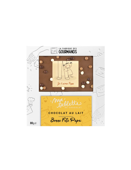 Tablette chocolat au lait 80g. - Fête des Pères