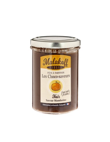 Pâte à tartiner Chocolat Noir saveur Mandarine 240g.