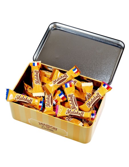 40 Mini Chocolats Mélangés Coffret Boite Métal 300g. Visuel Noël 