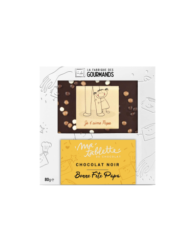 Tablette chocolat noir 80g. - Fête des Pères 