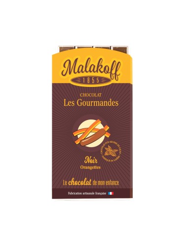 Tablette Chocolat Noir Orangettes 90g.