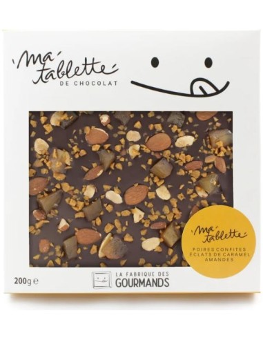 Tablette chocolat au lait 200g. - Poires Amandine 