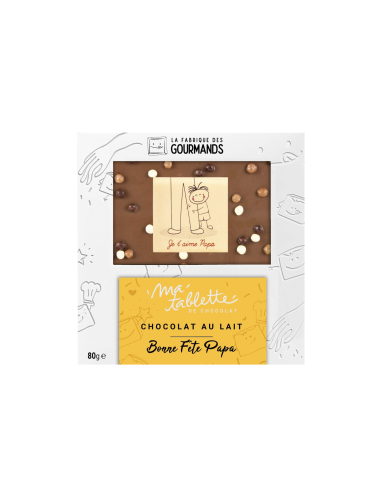 Tablette chocolat au lait 80g. - Fête des Pères